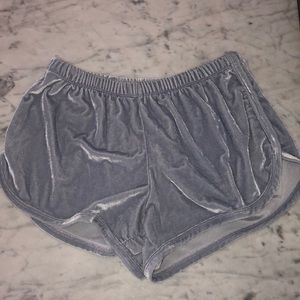 blue velvet shorts